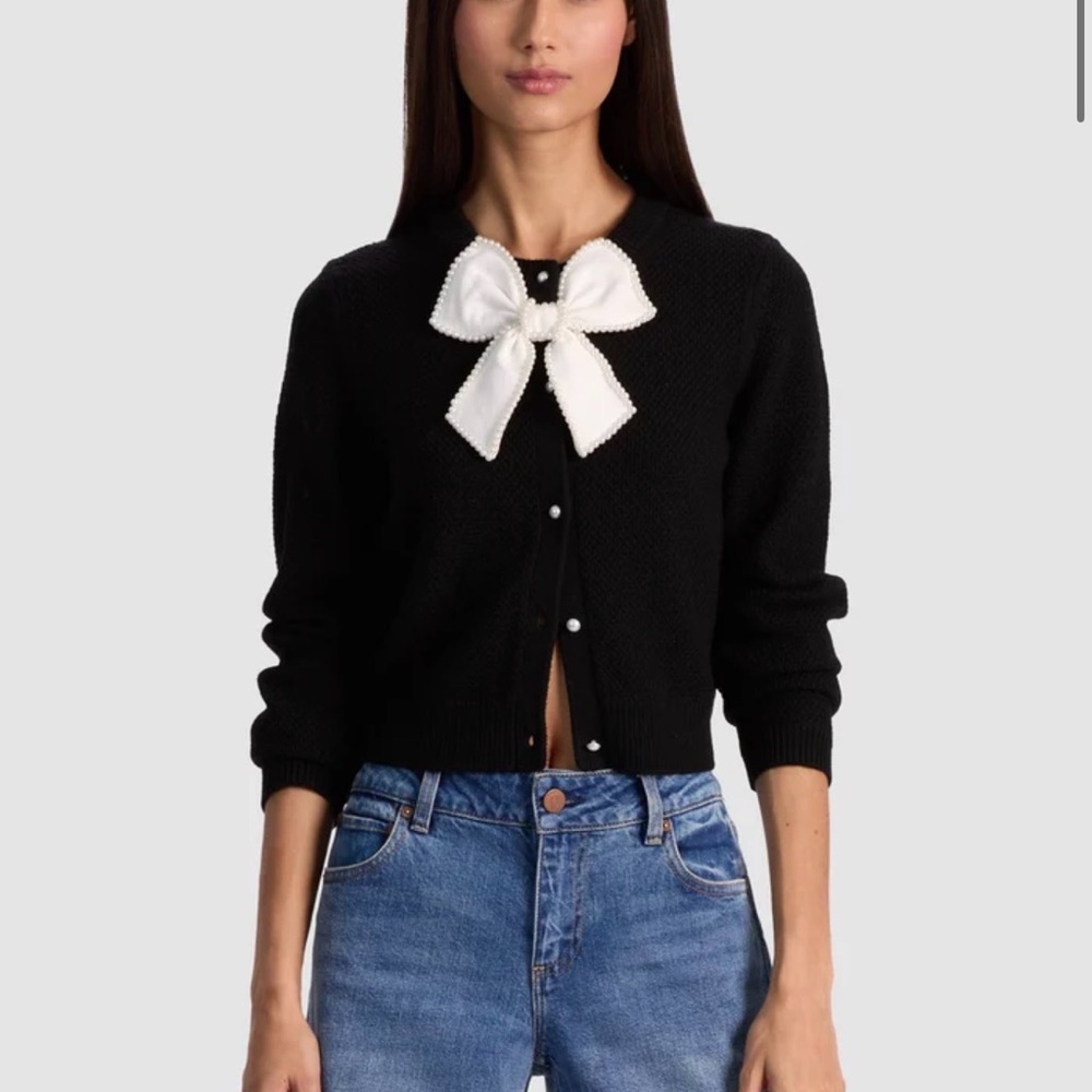 Alice + Olivia DOLLIE EMBELLISHED CARDIGAN